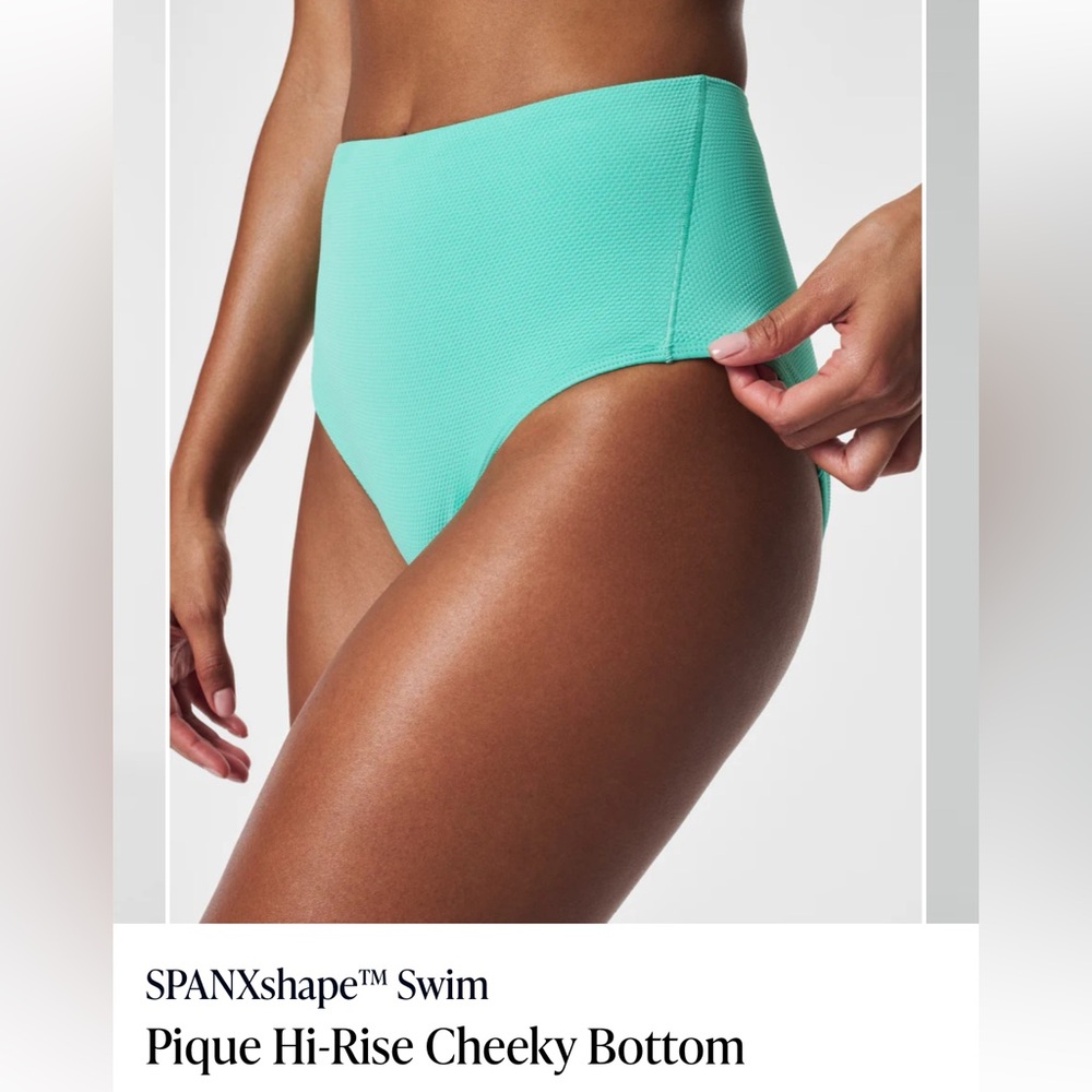 SPANXshape™ Swim
Pique Hi-Rise Cheeky Bottom - Tropical Turquoise - NWT